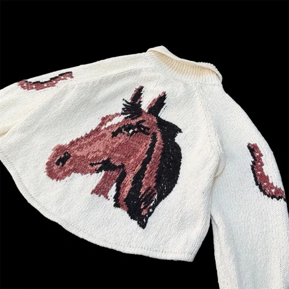 Anthropologie Horse Cardigan Graphic Western Pilcro Sweater